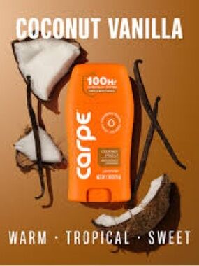 Carpe Antiperspirant new Underarm , Rose water coconut vanilla 1.76 oz